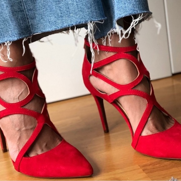 Jessica Simpson Shoes - Jessica Simpson pamira Red Strappy pumps 
Size 7